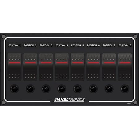 Paneltronics Waterproof Dc 8 Position Lighted Rocker & Cb 9960024B